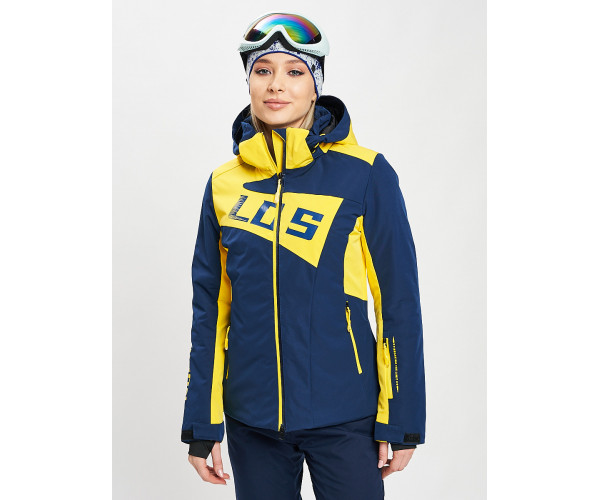 Горнолыжная куртка женская темно-синего цвета 77030TS