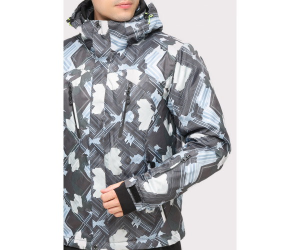 Мужская зимняя горнолыжная куртка серого цвета 18108Sr