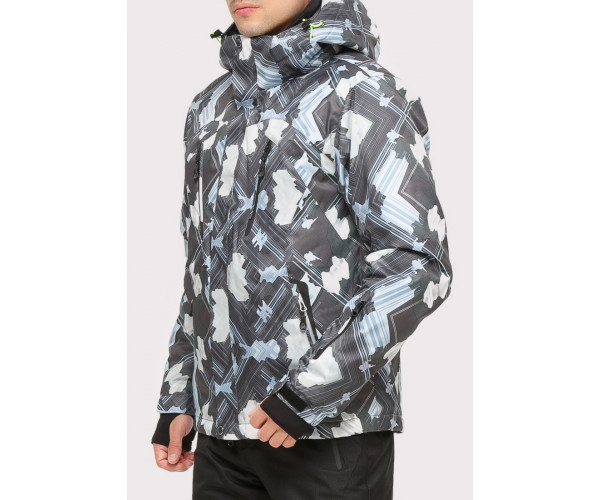 Мужская зимняя горнолыжная куртка серого цвета 18108Sr