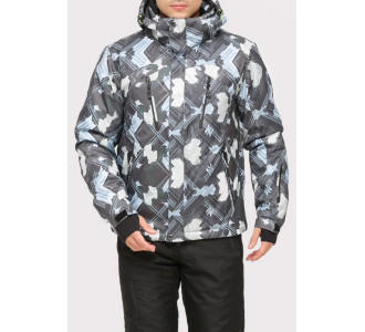 Мужская зимняя горнолыжная куртка серого цвета 18108Sr