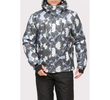 Мужская зимняя горнолыжная куртка серого цвета 18108Sr