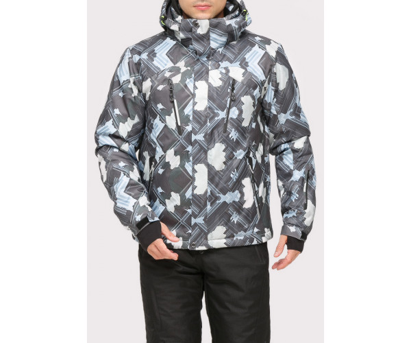 Мужская зимняя горнолыжная куртка серого цвета 18108Sr