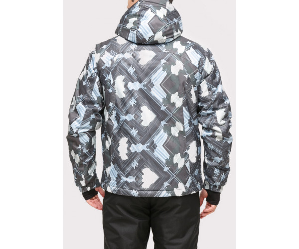 Мужская зимняя горнолыжная куртка серого цвета 18108Sr