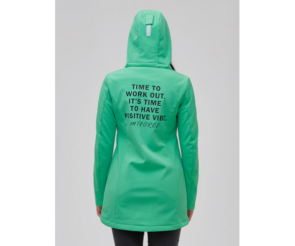 Парка женская осенняя весенняя softshell зеленого цвета 2023Z