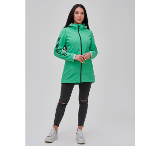 Парка женская осенняя весенняя softshell зеленого цвета 2023Z