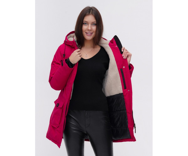 Парка  бордового цвета 2074Bo