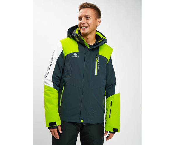 Горнолыжная куртка мужская зеленого цвета 77018Z