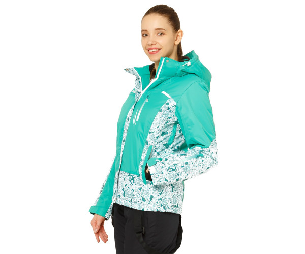Куртка горнолыжная женская зеленого цвета 17122Z