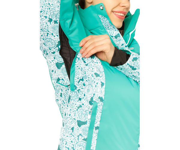 Куртка горнолыжная женская зеленого цвета 17122Z