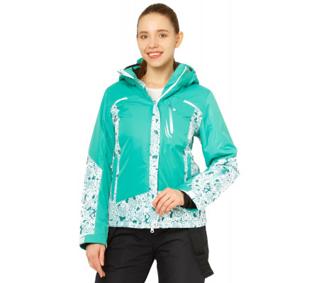 Куртка горнолыжная женская зеленого цвета 17122Z