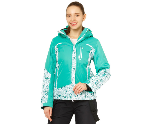 Куртка горнолыжная женская зеленого цвета 17122Z