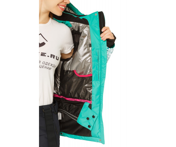 Куртка горнолыжная женская зеленого цвета 17122Z