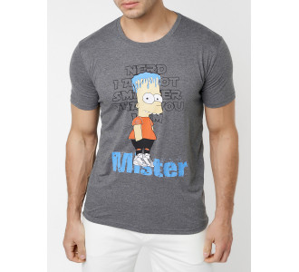 Мужские футболки с принтом серого цвета 221418Sr