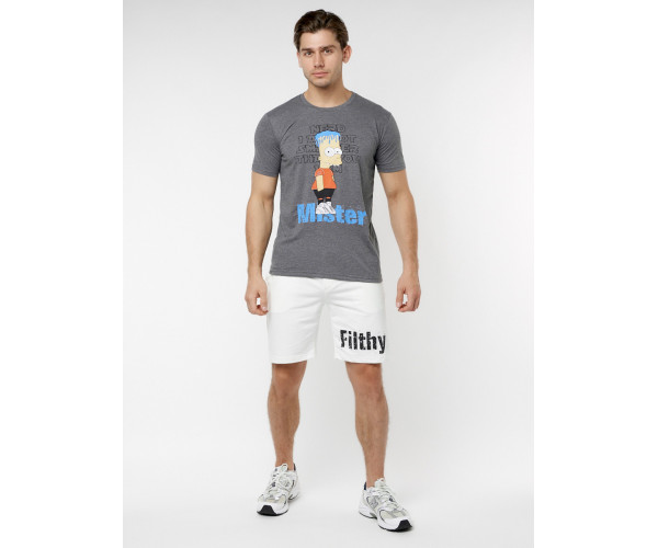 Мужские футболки с принтом серого цвета 221418Sr