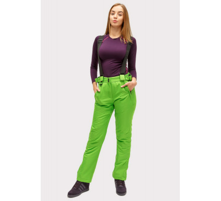 Женские зимние горнолыжные брюки салатового цвета 905Sl