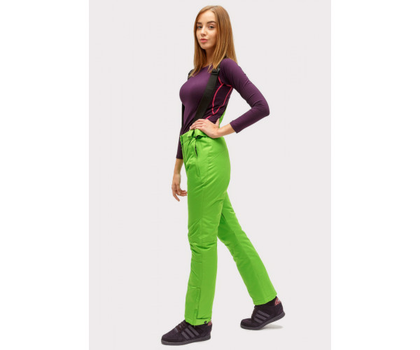 Женские зимние горнолыжные брюки салатового цвета 905Sl