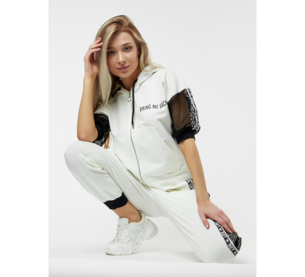 Спортивный костюм трикотажный белого цвета 22124Bl