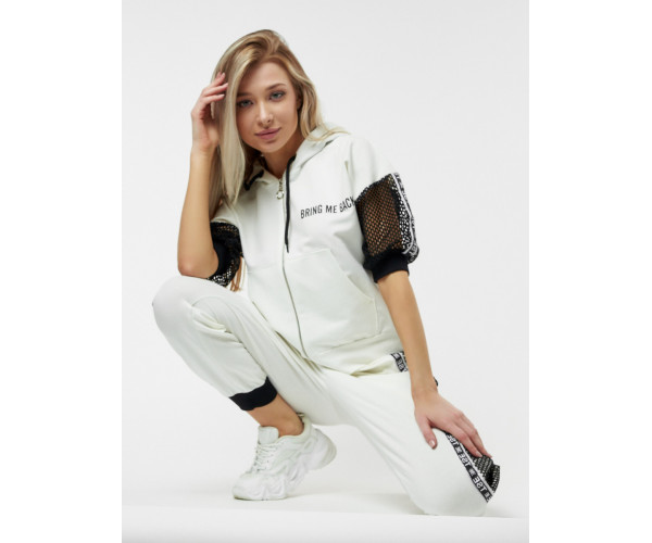 Спортивный костюм трикотажный белого цвета 22124Bl