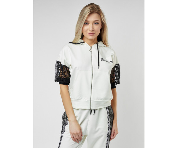 Спортивный костюм трикотажный белого цвета 22124Bl