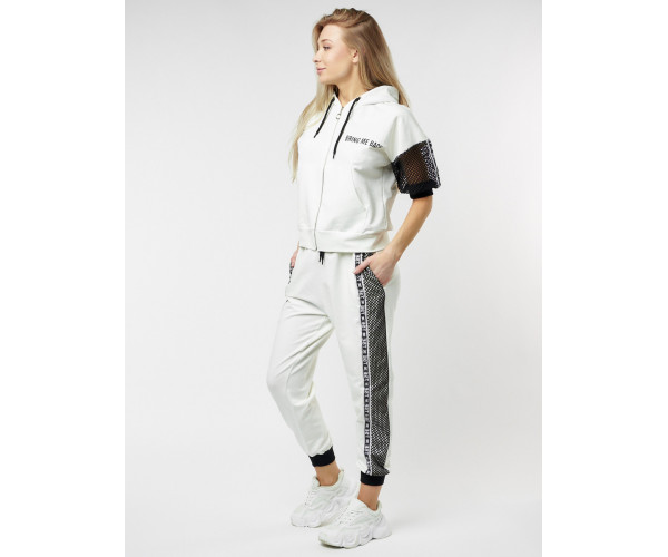 Спортивный костюм трикотажный белого цвета 22124Bl