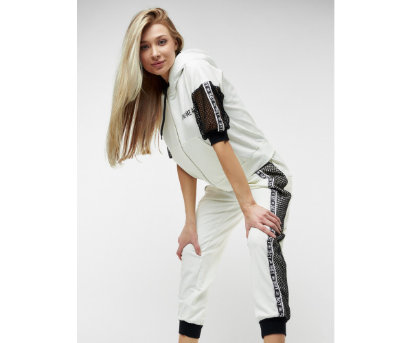 Спортивный костюм трикотажный белого цвета 22124Bl