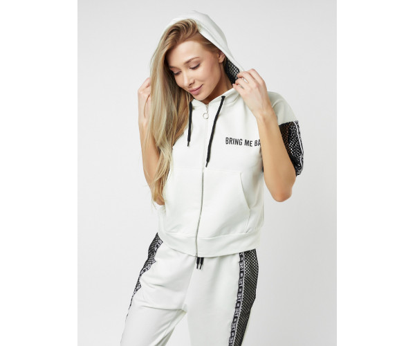 Спортивный костюм трикотажный белого цвета 22124Bl