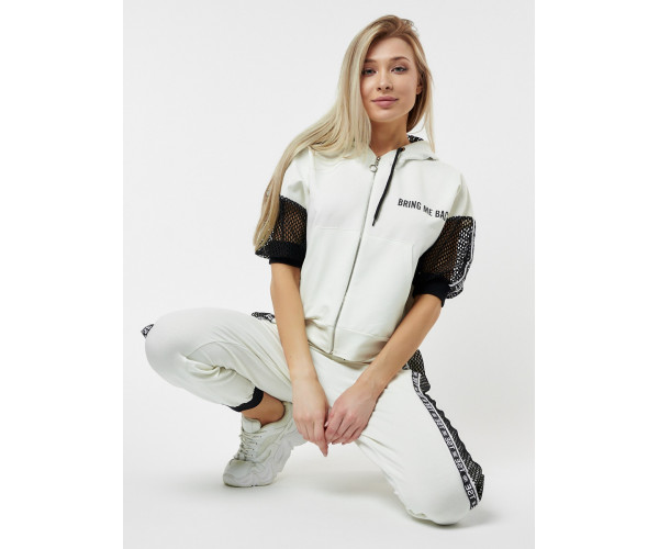 Спортивный костюм трикотажный белого цвета 22124Bl