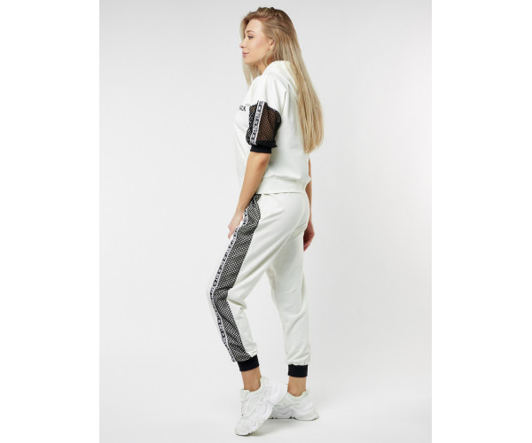 Спортивный костюм трикотажный белого цвета 22124Bl