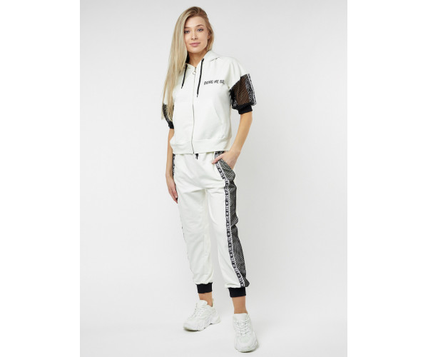 Спортивный костюм трикотажный белого цвета 22124Bl