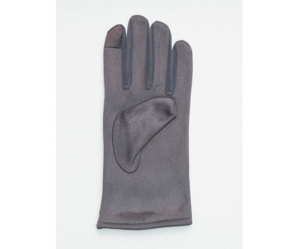 Классические перчатки зимние мужские серого цвета 603Sr