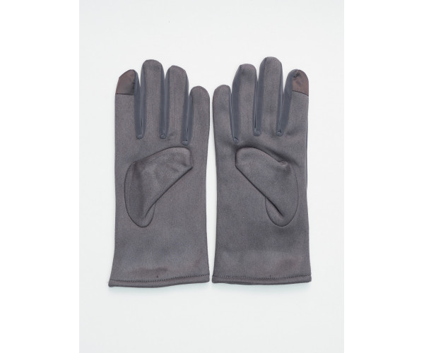 Классические перчатки зимние мужские серого цвета 603Sr