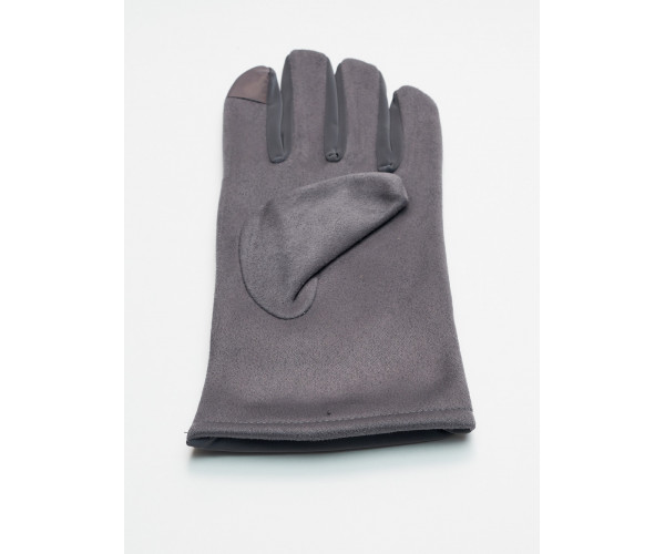 Классические перчатки зимние мужские серого цвета 603Sr