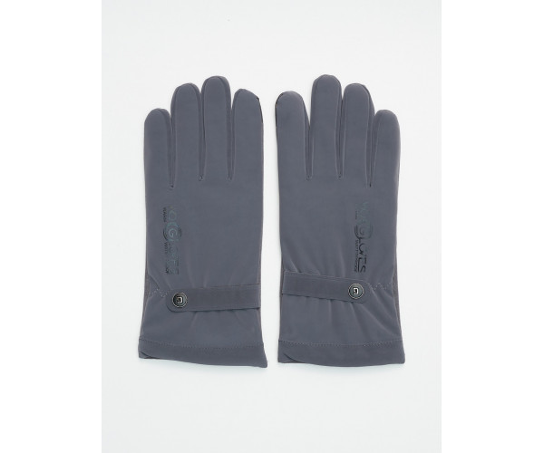 Классические перчатки зимние мужские серого цвета 603Sr