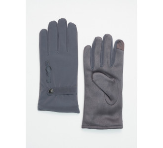 Классические перчатки зимние мужские серого цвета 603Sr