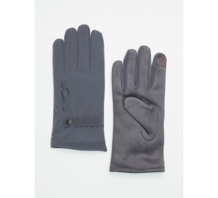Классические перчатки зимние мужские серого цвета 603Sr