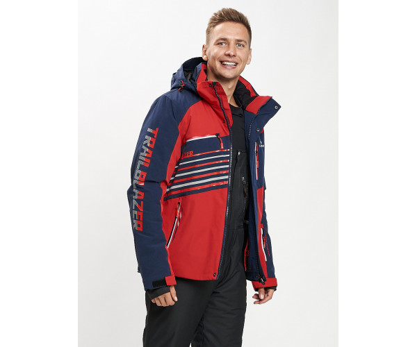 Горнолыжная куртка мужская красного цвета 77012Kr