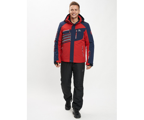 Горнолыжная куртка мужская красного цвета 77012Kr