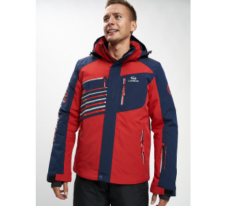 Горнолыжная куртка мужская красного цвета 77012Kr