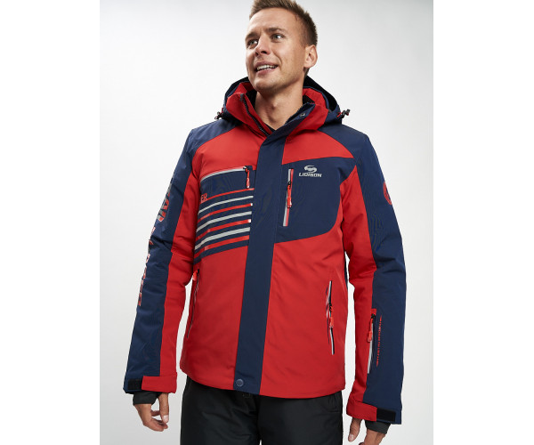 Горнолыжная куртка мужская красного цвета 77012Kr