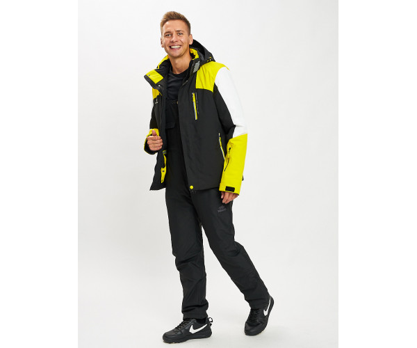 Горнолыжный костюм мужской желтого цвета 077018J