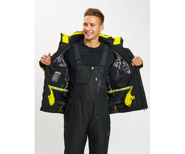 Горнолыжный костюм мужской желтого цвета 077018J