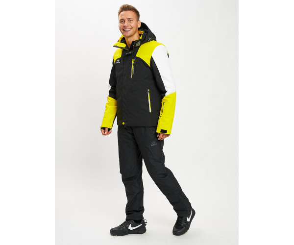 Горнолыжный костюм мужской желтого цвета 077018J