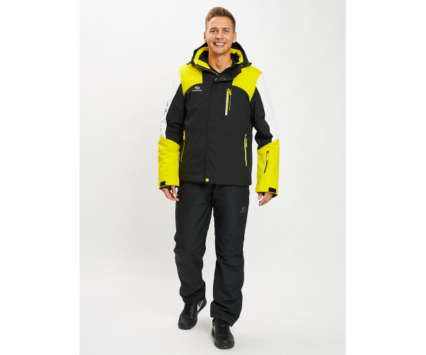 Горнолыжный костюм мужской желтого цвета 077018J