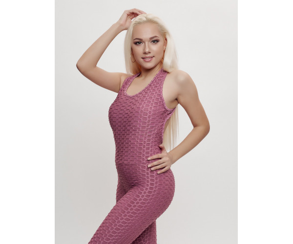 Комбинезон для фитнеса женский розового цвета 2005R