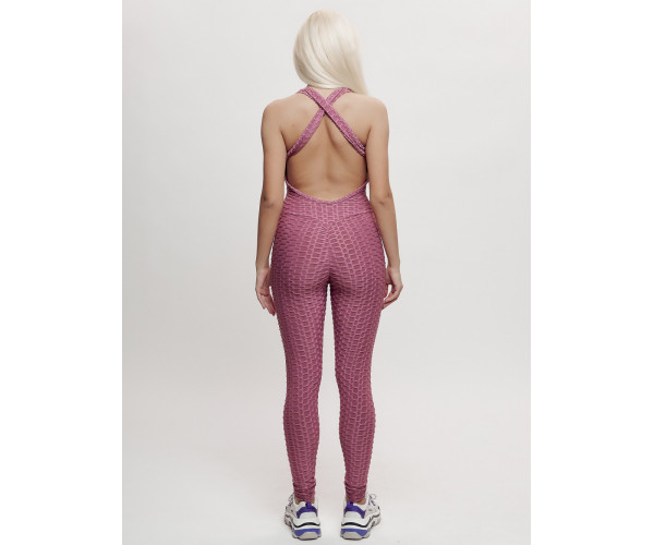 Комбинезон для фитнеса женский розового цвета 2005R