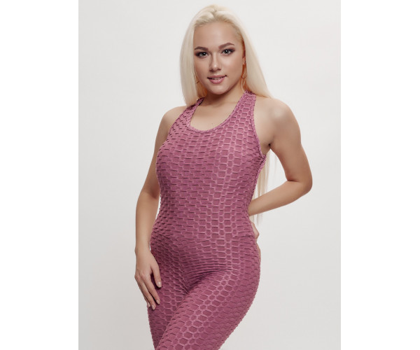 Комбинезон для фитнеса женский розового цвета 2005R