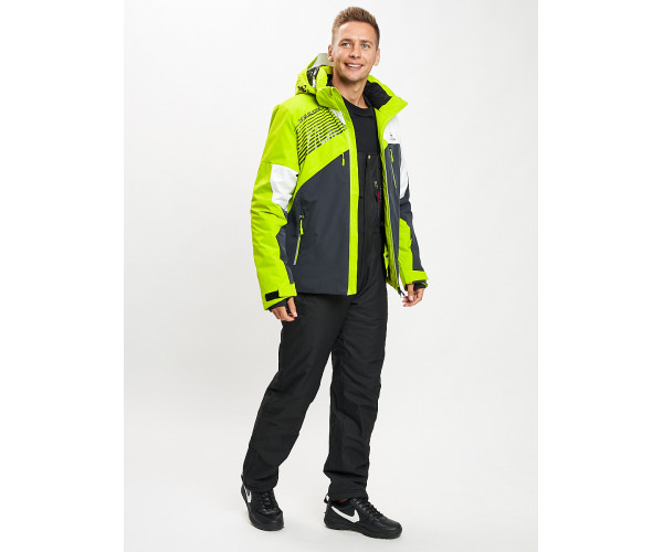 Горнолыжный костюм мужской зеленого цвета 077019Z