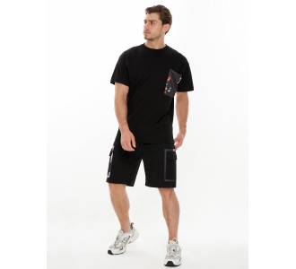 Костюм шорты и футболка черного цвета 9183Ch