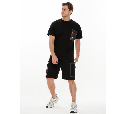 Костюм шорты и футболка черного цвета 9183Ch