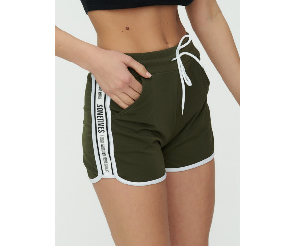 Спортивные шорты женские хаки цвета 3008Kh
